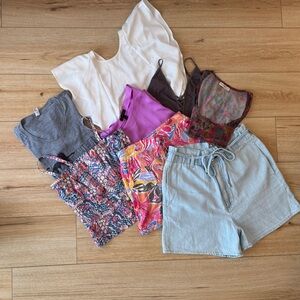LOT Mixed Women's Summer Tops & Shorts Bundle - Multicolor